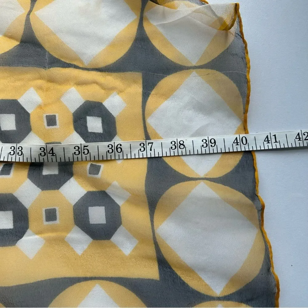 Vintage Silk Geometric Sheer Scarf